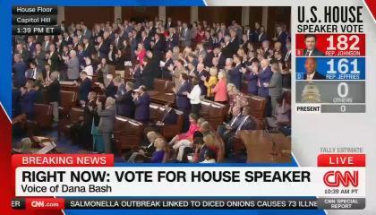 CNN anchor declares that new Republican Speaker Mike Johnson has no "personal baggage"