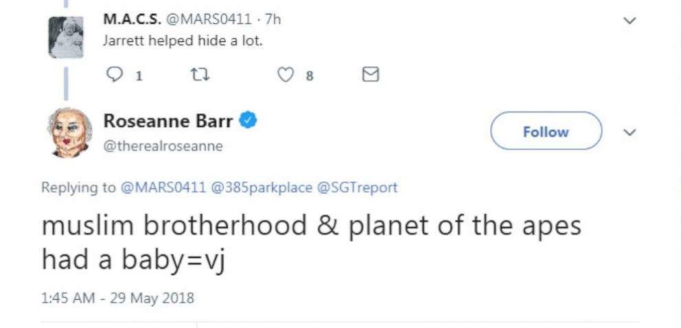 Barr racist tweet