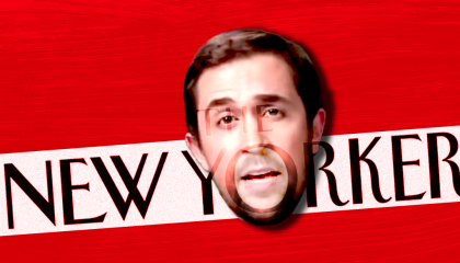 Chris Rufo's mouth forming the "o" in "New Yorker"
